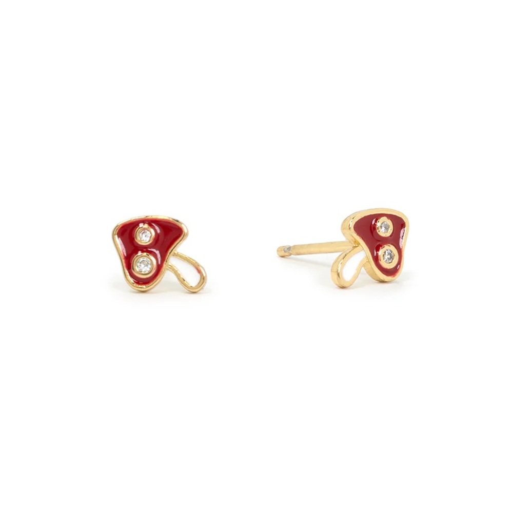 tai mushroom gold stud earrings